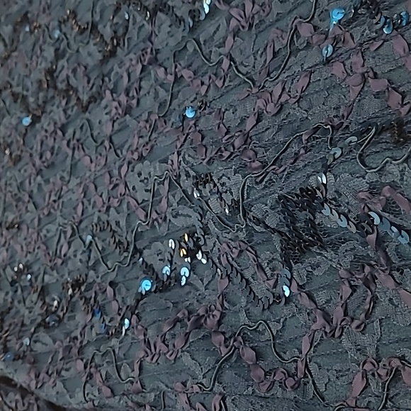 EUC VTG 1980s Nancy Neil Jade Green Sequined Skirt Set with Sheer Sleeves - Picture 9 of 17